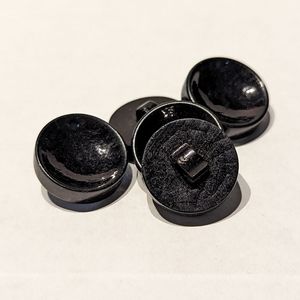 BUTTONS Concave Black (5) 3/4"